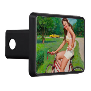 Time for a Ride - Retro Pin-up Girl Tow Hitch Cover