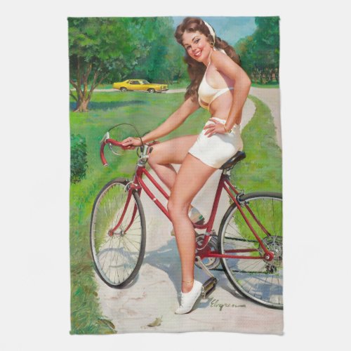 Time for a Ride _ Retro Pin_up Girl Towel