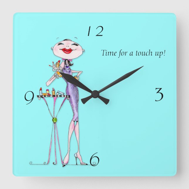 Time for a Touch Up Woman humor clock (Front)