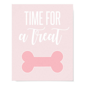 Time for a Treat Puppy Party Sign Pink
