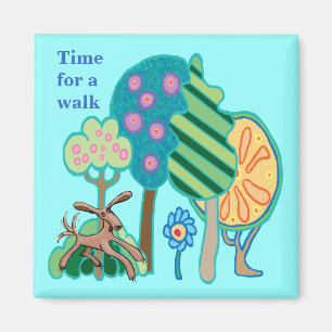 Time for a walk pet reminder magnet