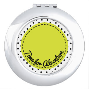 Time for Adventure Dots Black&White Compact Mirror