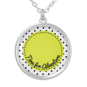 Time for Adventure Dots Black & White Necklace