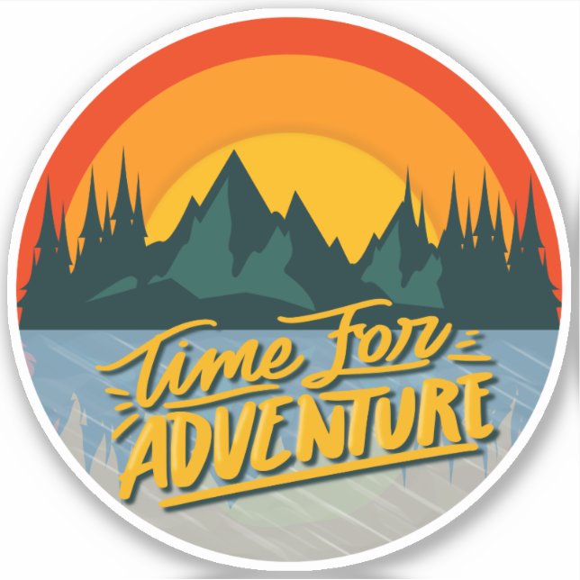Time for adventure retro style  sticker (Front)