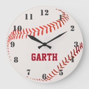 Time For Baseball Large Clock