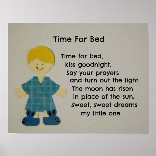 Time For Bed Children Poster