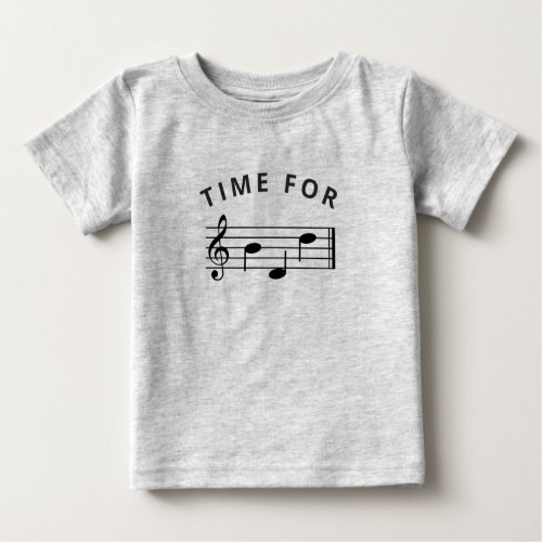 Time For Bed Music Note Funny Musician Treble Clef Baby T_Shirt