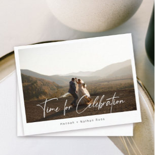 Time for Celebration Elopement Photo Announcement Postcard