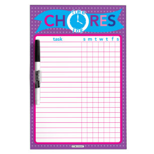 "Time for Chores" Dry Erase Board