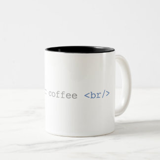 Time For Coffee Break Funny HTML Two-Tone Coffee Mug