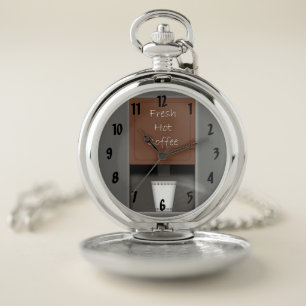Time For Coffee Pocket Watch