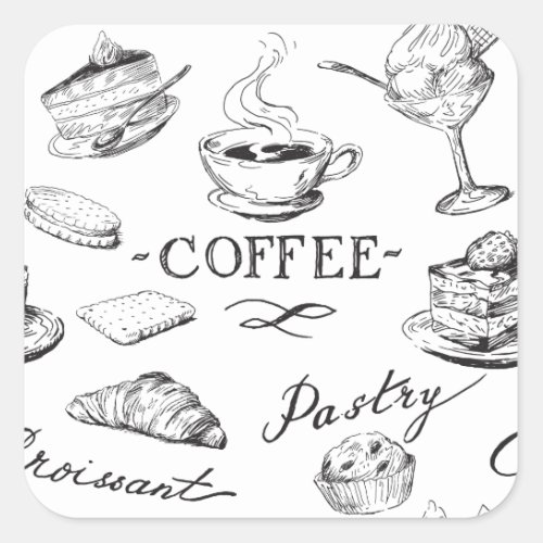 Time for Coffee Square Sticker