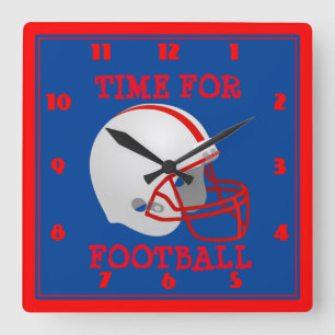 Time For FOOTBALL Square Wall Clock