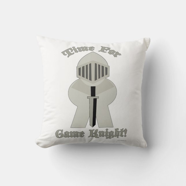Time For Game Knight Epic Meeple Board Gamer Throw Pillow (Front)