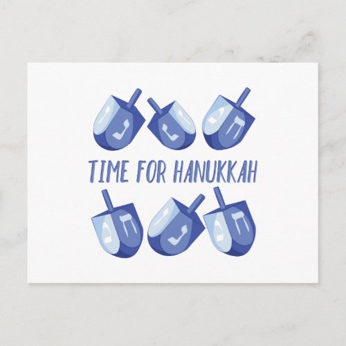 Time For Hanukkah Holiday Postcard