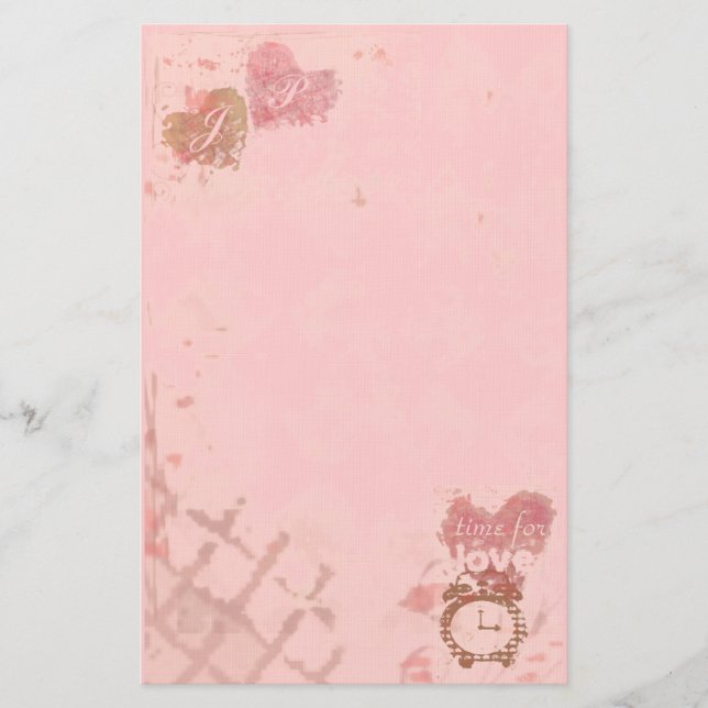 Time For Love Heart Stationary Stationery (Front)