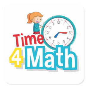 Time For Math Square Sticker