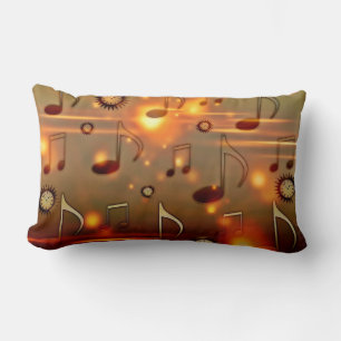 Time for Music, elegant gold and bronze colors Lumbar Pillow