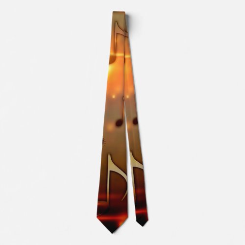 Time for Music elegant gold and bronze colors Neck Tie