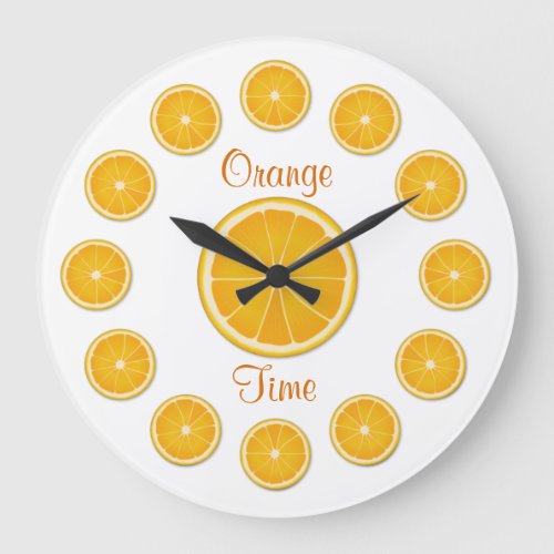 Time for Orange  Large Clock