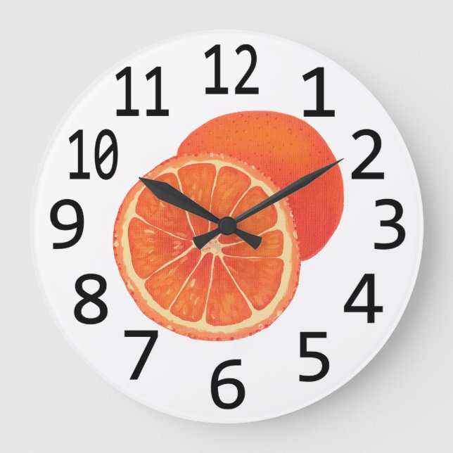 Time for Oranges Orange Fruit Wall Clocks (Front)