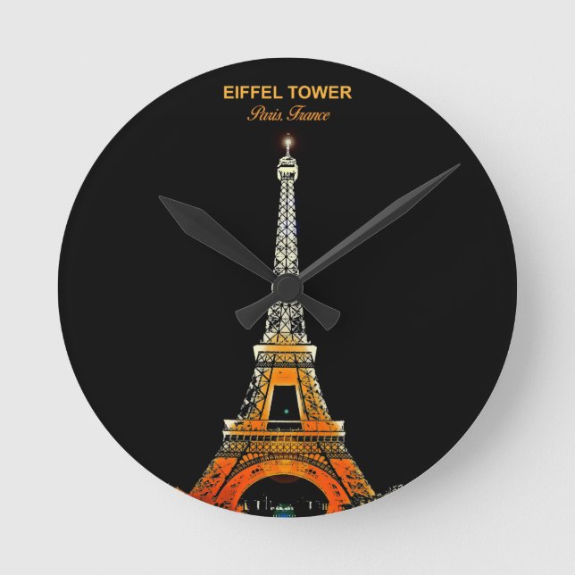 Time for Parisian Elegance Eiffel Tower Wall Clock (Front)