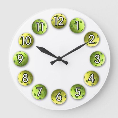 Time for Pickleball _ GreenWhite _ Large Clock