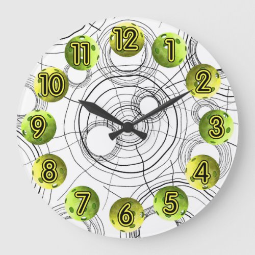 Time for Pickleball Lime Green Clock