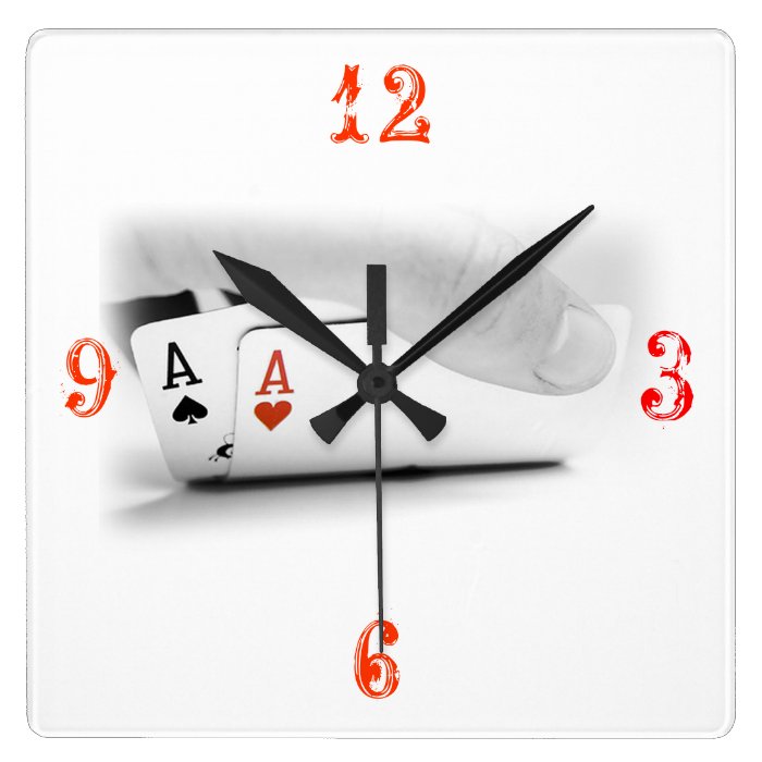 Time for Pocket Rockets Aces. Square Wall Clocks