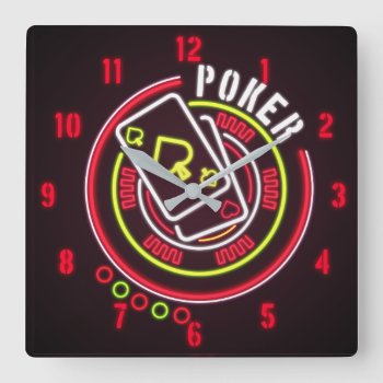 Time For Poker Wall Clock by bwmedia at Zazzle
