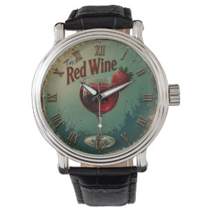 Time for Red Wine Rustic Vineyard Watch