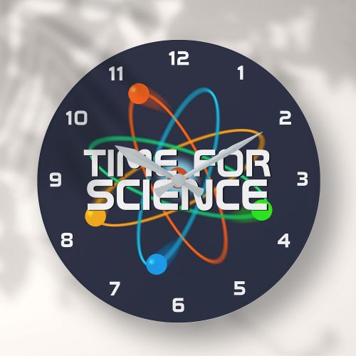TIME FOR SCIENCE Funny Quote Modern Sci Fi Large Clock