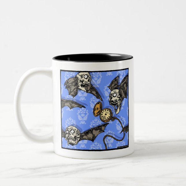 Time For Skull Bats - Pop Goth Nightmare Surreal Two-Tone Coffee Mug (Left)