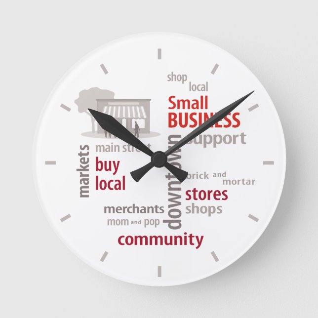 Time for Small Business Round Clock (Front)