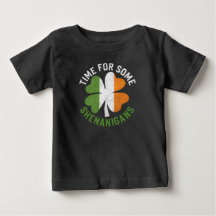 Time For Some Shenanigans Clover St Patrick's Day Baby T-Shirt