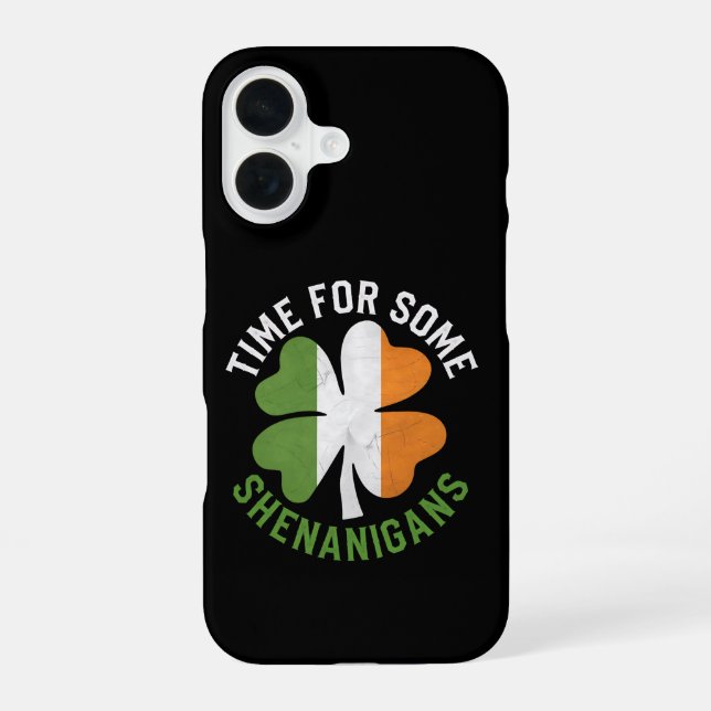 Time For Some Shenanigans Clover St Patrick's Day Iphone Case (Back)