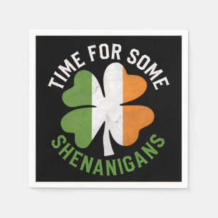 Time For Some Shenanigans Clover St Patrick's Day Napkins