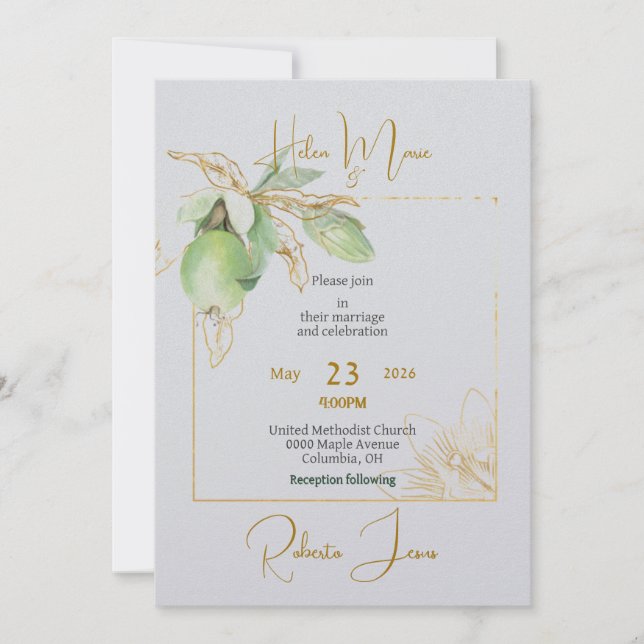 Time for Spring Flat Wedding Invitation (Front)