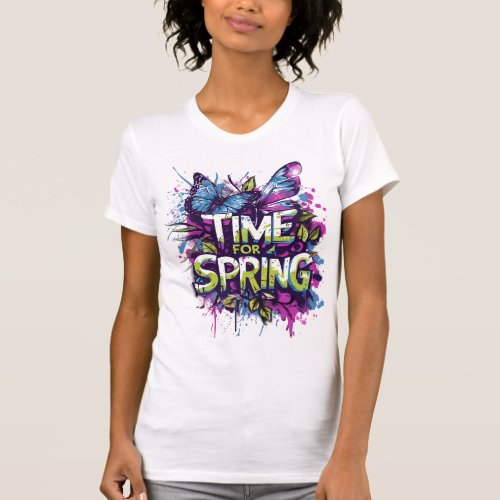 Time For Spring _ Graffiti Spray Slash T_Shirt