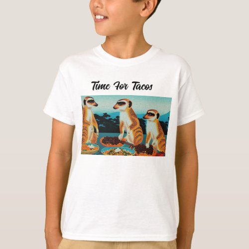 Time For Tacos Meerkat Style Kids Tshirt