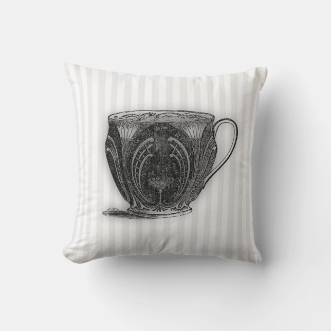 Time for Tea #8 Teacup Throw Pillow (Front)
