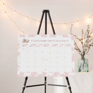 Time for Tea Baby Arrival Calendar Pink Foam Board