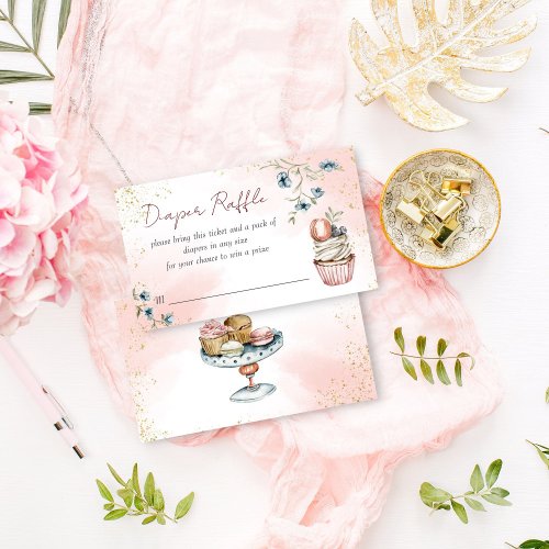 Time for tea baby shower diaper raffle enclosure card