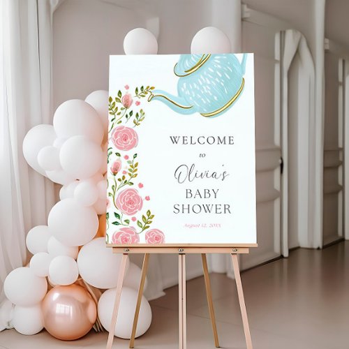 Time for Tea Baby Shower Welcome  Foam Board