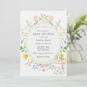 Time for Tea Baby Shower Wildflower Invitation (Standing Front)