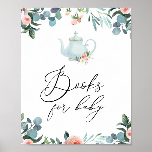 Time for Tea Blush Florals Books for Baby Sign
