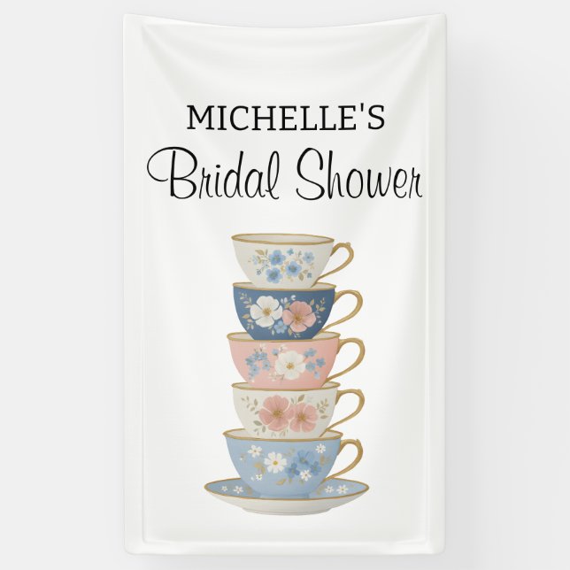 Time for Tea Bridal Shower Banner (Vertical)