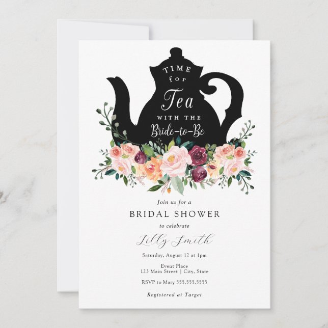 Time for Tea Bridal Shower Invitation (Front)