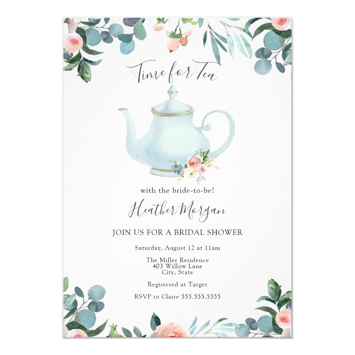 Time For Tea Bridal Shower Invitation Zazzle Com