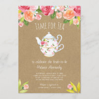 Time for tea bridal shower invitation